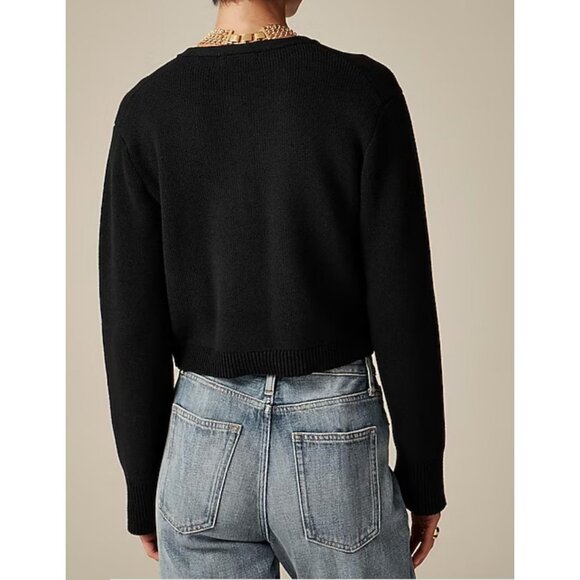 NWT J.Crew $128 New relaxed Emilie sweater lady jacket Black Size M - Picture 3 of 8